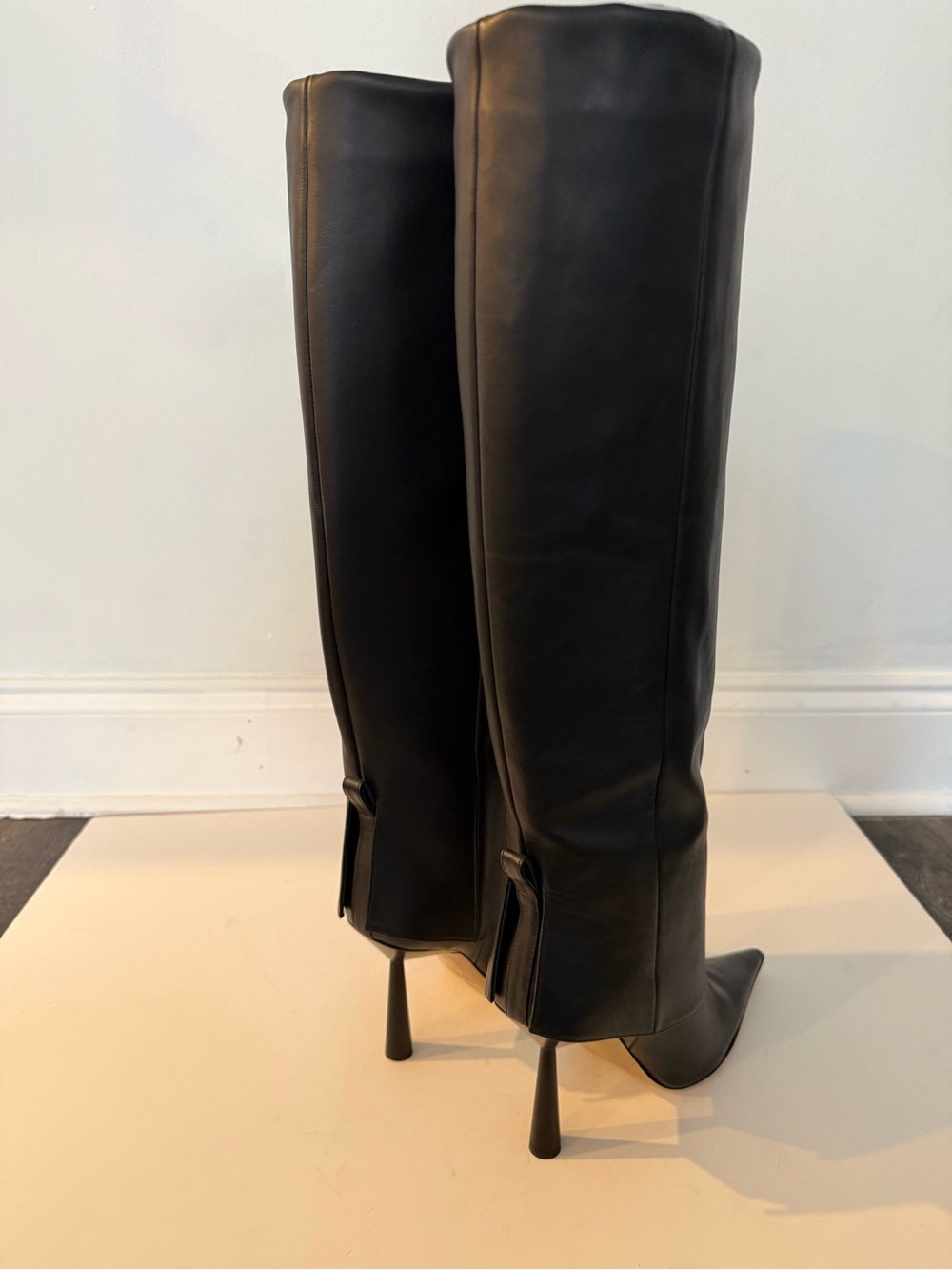 Vero Cuoio Black Over-the-Knee Pointed Stiletto Boots - Picture 5 of 9